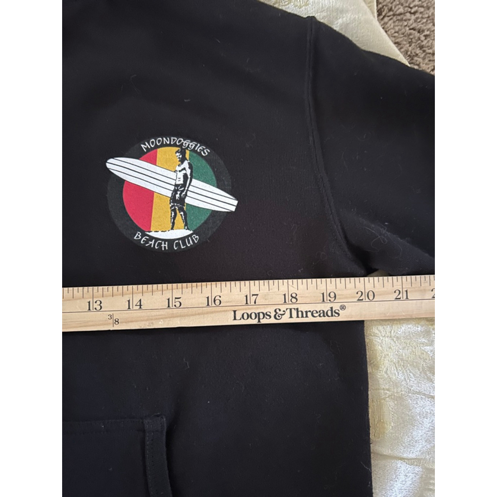 Men's Moondoggies Black Full-Zip Hoodie with Moondoggies Logo, S - Picture 3 of 6